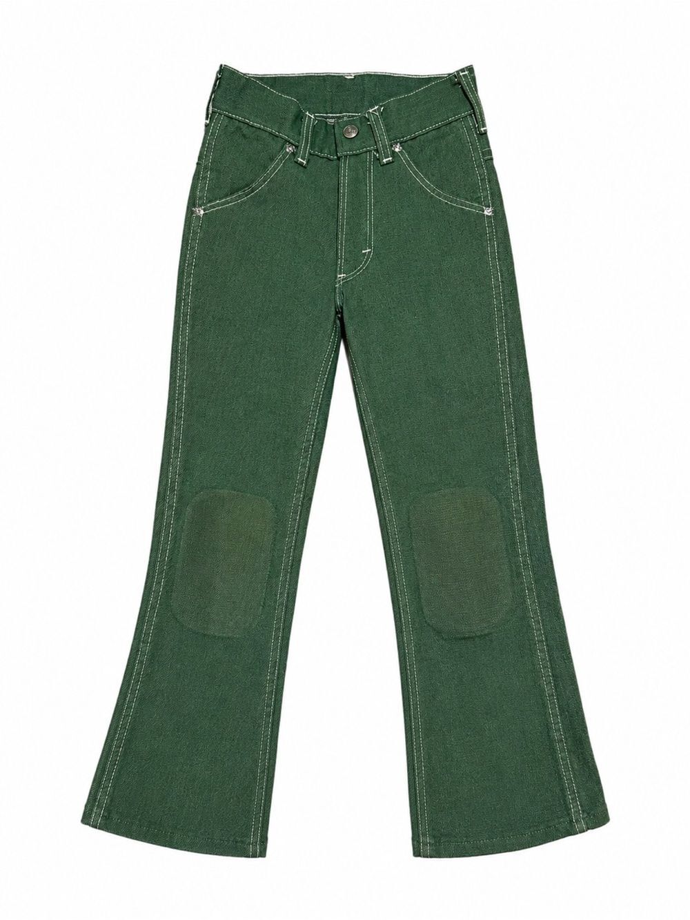Vintage Toughskins Green Jeans Kids Bootcut Knee Patch USA Retro